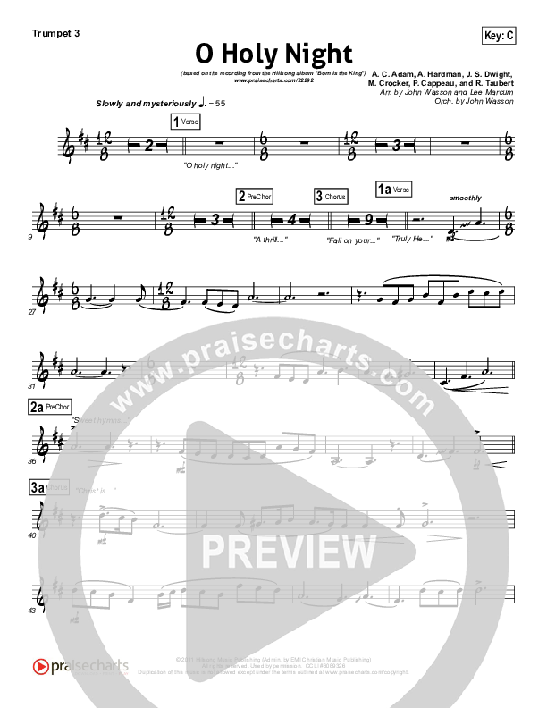 O Holy Night Trumpet 3 (Hillsong Worship)