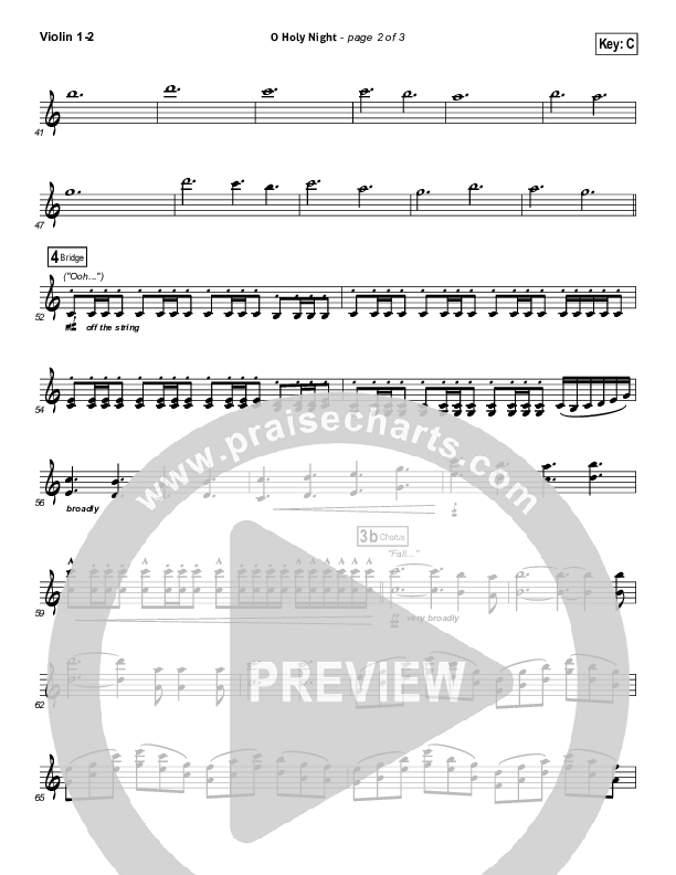 O Holy Night Violin 1/2 (Hillsong Worship)