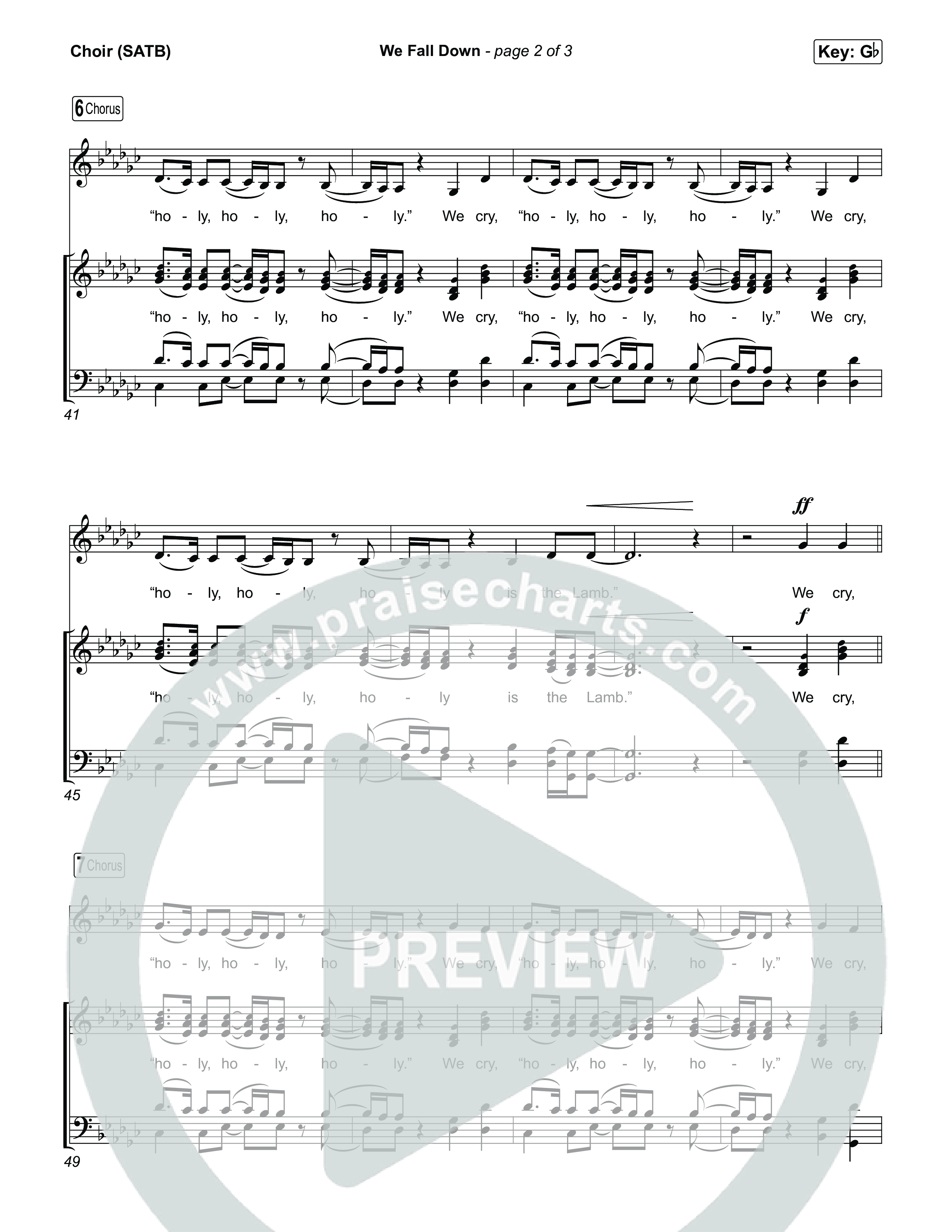 We Fall Down Choir Sheet (SATB) (Chris Tomlin)