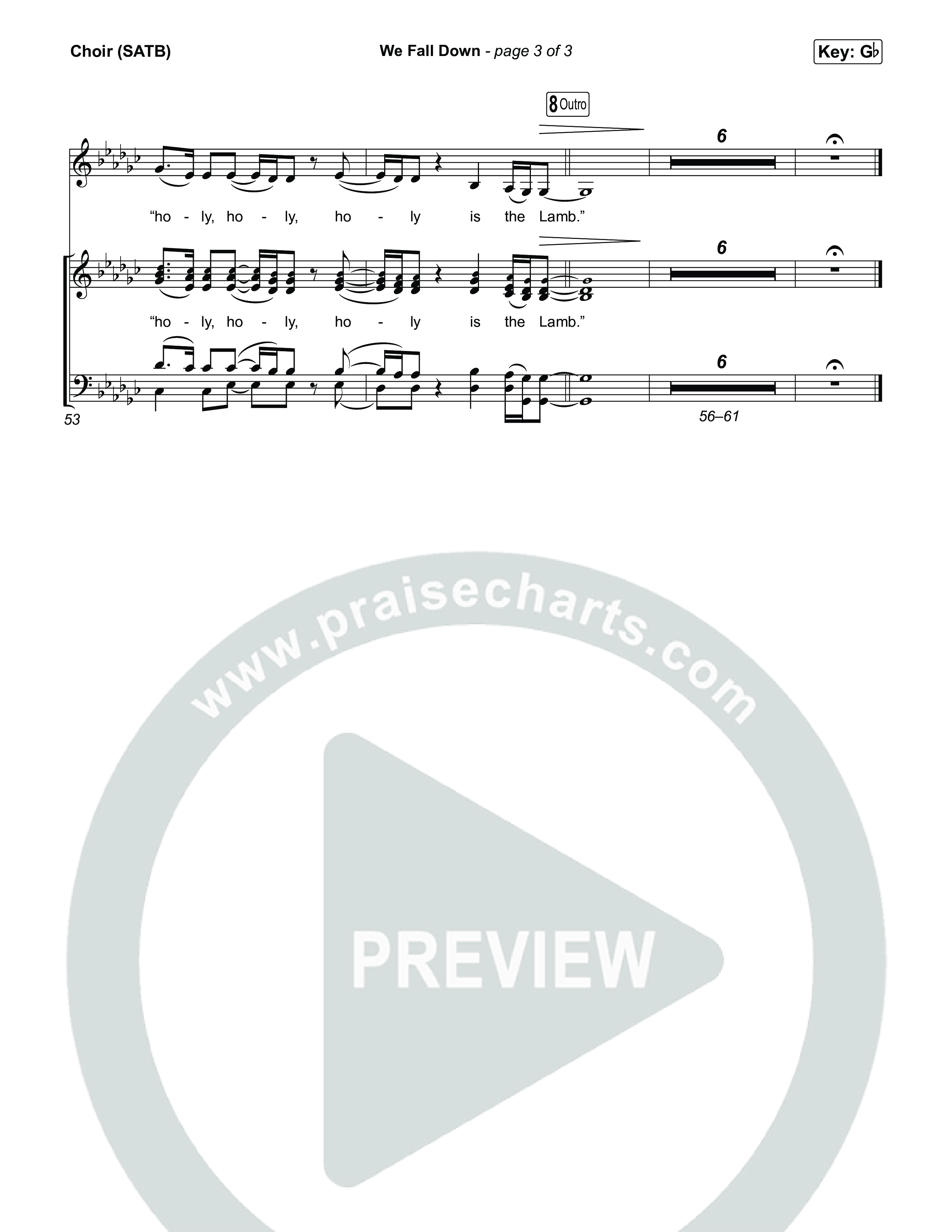 We Fall Down Choir Sheet (SATB) (Chris Tomlin)