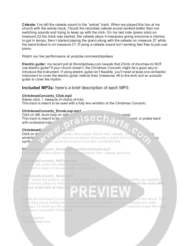 Christmas Concerto (Instrumental) Praise Band (Don Chapman)