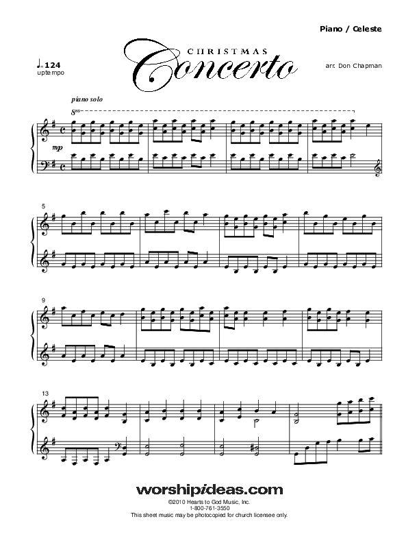 Christmas Concerto (Instrumental) Piano Sheet (Don Chapman)
