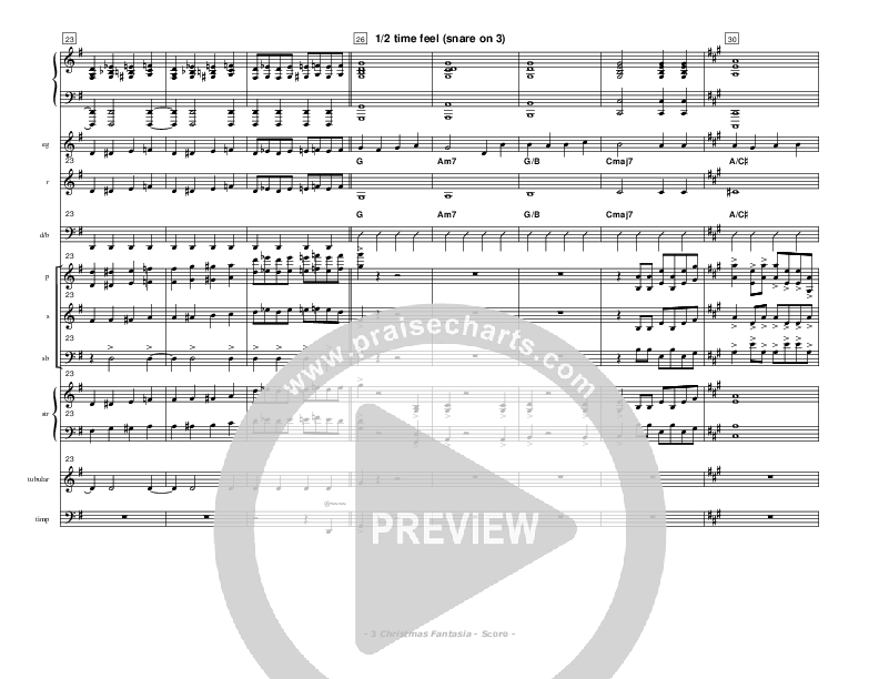 Christmas Fantasia (Instrumental) Conductor's Score (Don Chapman)