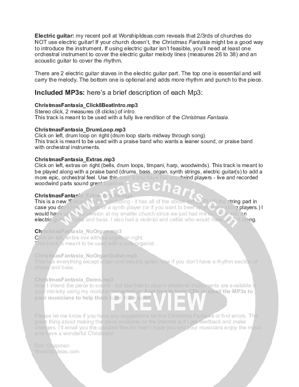 Christmas Fantasia (Instrumental) Praise Band (Don Chapman)