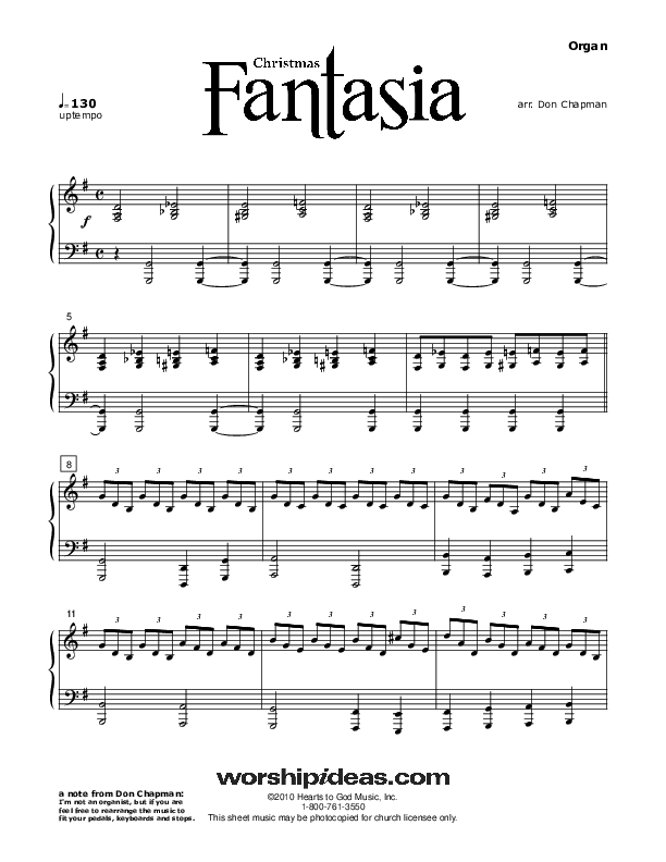 Christmas Fantasia (Instrumental) Organ (Don Chapman)