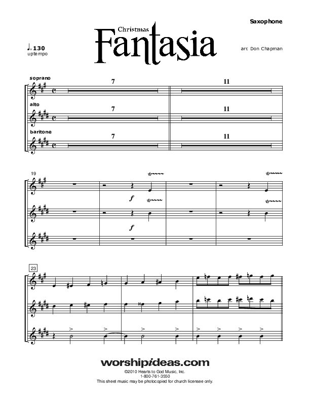 Christmas Fantasia (Instrumental) Soprano Sax (Don Chapman)