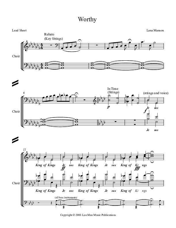 Worthy Lead Sheet (Voices Of Levi Of St. James AME Church)