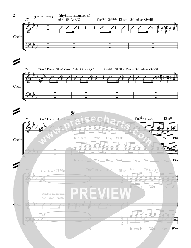 Worthy Lead Sheet (Voices Of Levi Of St. James AME Church)