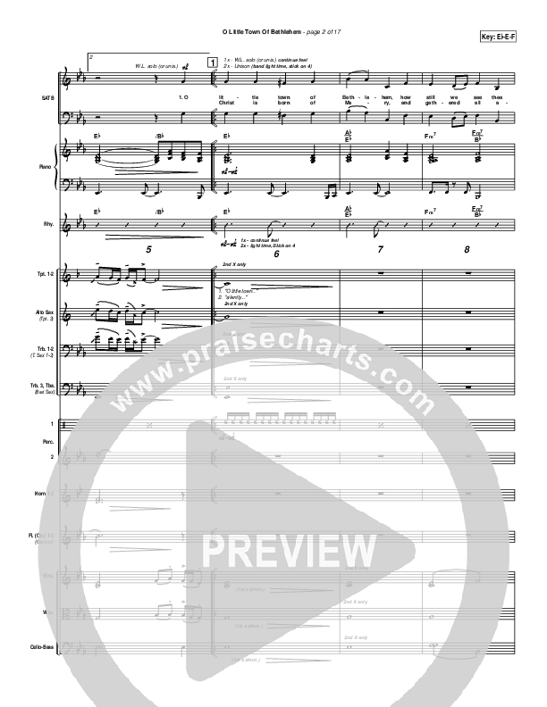 O Little Town Of Bethlehem Orchestration (PraiseCharts Band / Arr. John Wasson)