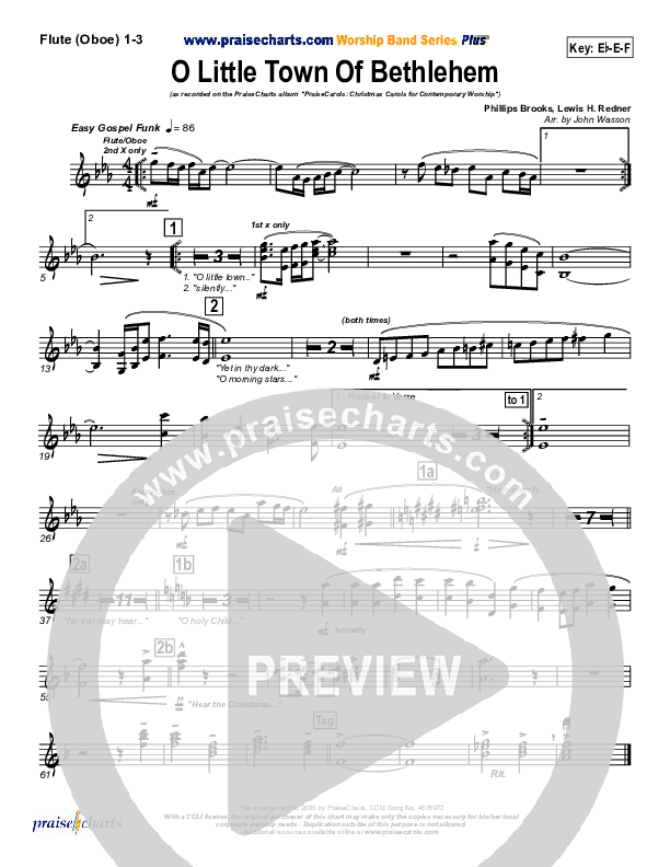 O Little Town Of Bethlehem Wind Pack (PraiseCharts Band / Arr. John Wasson)