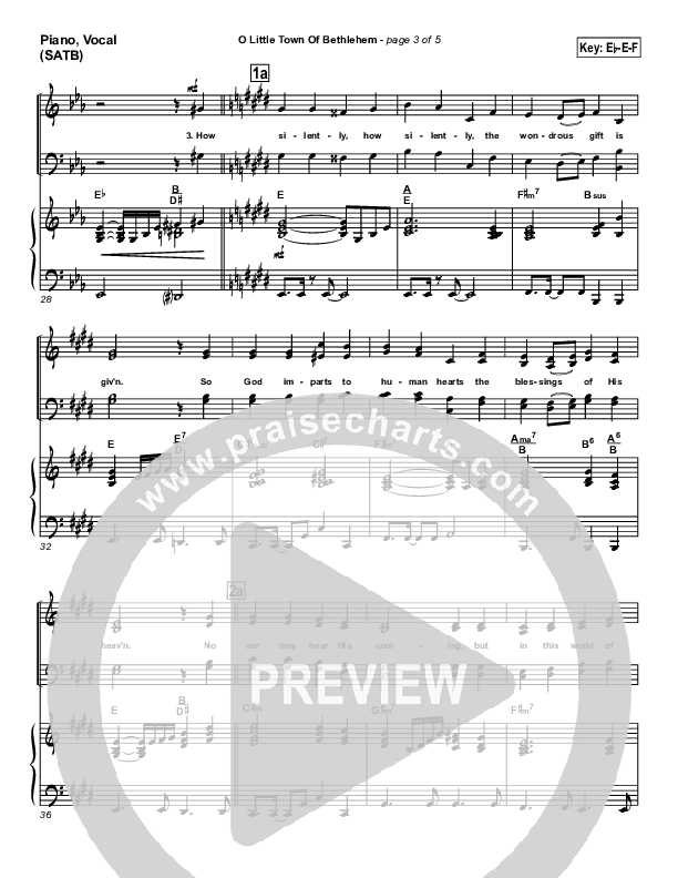 O Little Town Of Bethlehem Piano/Vocal Pack (PraiseCharts Band / Arr. John Wasson)