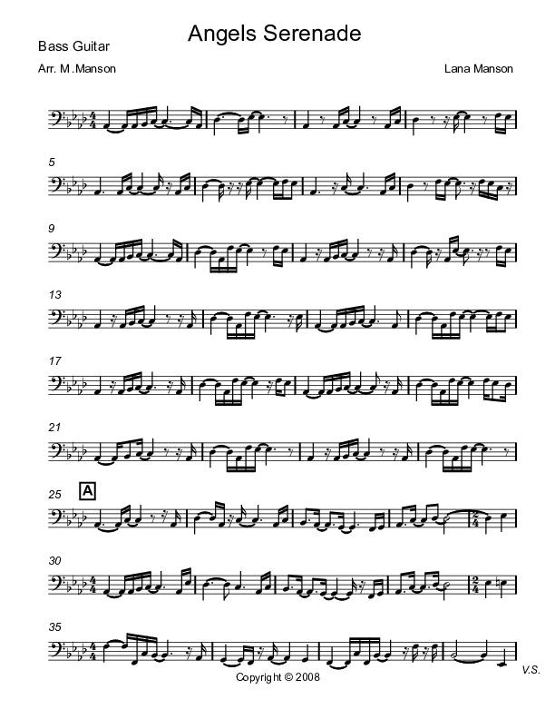 Angel's Serenade  Bass Guitar (Voices Of Levi Of St. James AME Church)