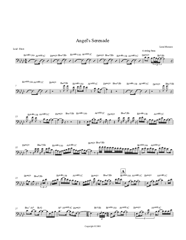 Angel's Serenade Lead Sheet (Voices Of Levi Of St. James AME Church)