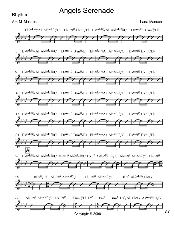 Angel's Serenade Rhythm Chart (Voices Of Levi Of St. James AME Church)