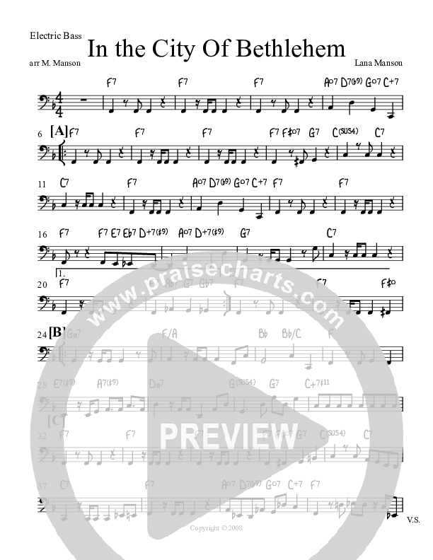 In The City Of Bethlehem Rhythm Chart (Voices Of Levi Of St. James AME Church)