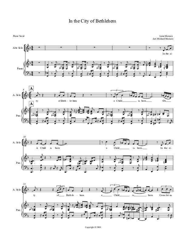 In The City Of Bethlehem Piano/Vocal (Voices Of Levi Of St. James AME Church)