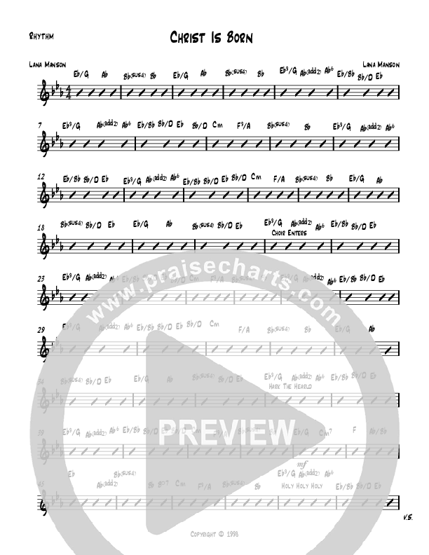 Christ Is Born Rhythm Chart (Voices Of Levi Of St. James AME Church)