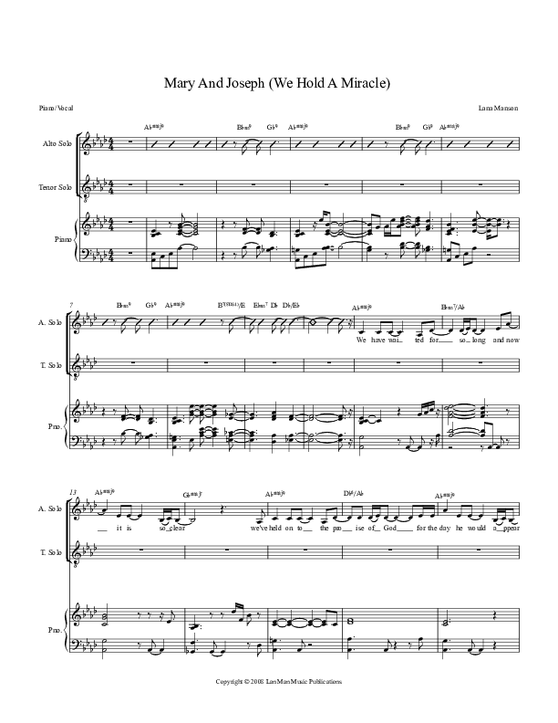 Mary And Joseph  Piano/Vocal (Voices Of Levi Of St. James AME Church)