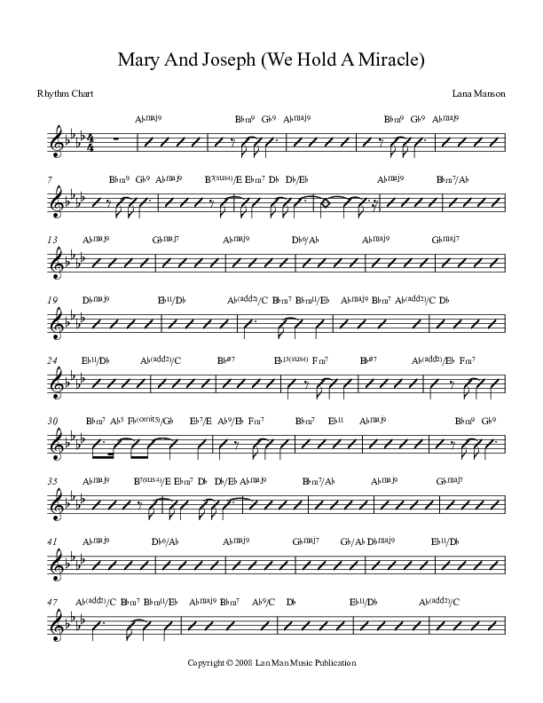 Mary And Joseph  Rhythm Chart (Voices Of Levi Of St. James AME Church)