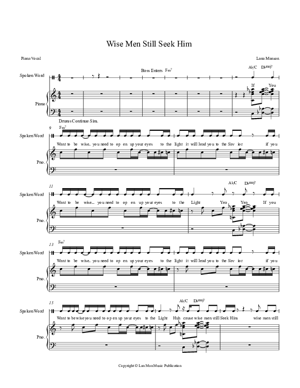 Wise Men Still Seek Him  Piano/Vocal (Voices Of Levi Of St. James AME Church)