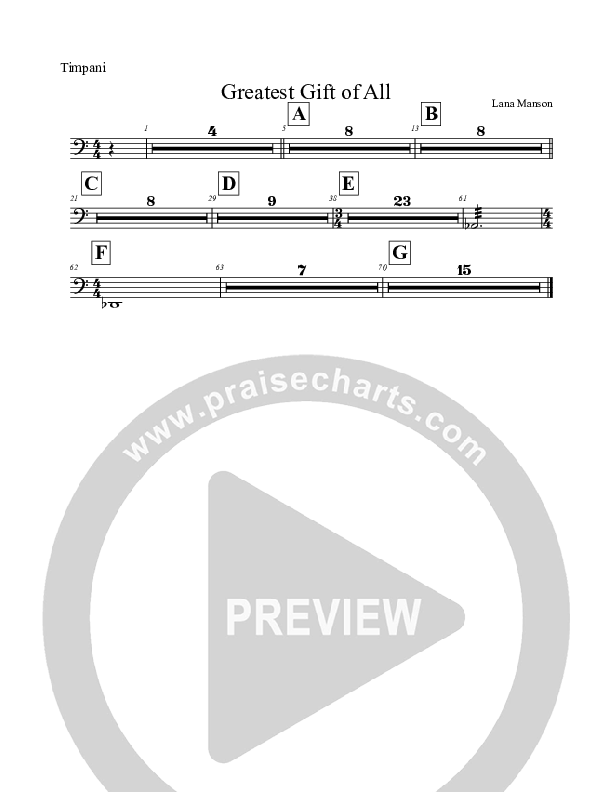 The Greatest Gift Of All  Timpani (Voices Of Levi Of St. James AME Church)