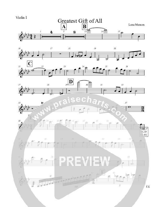 The Greatest Gift Of All  Violin 1 (Voices Of Levi Of St. James AME Church)