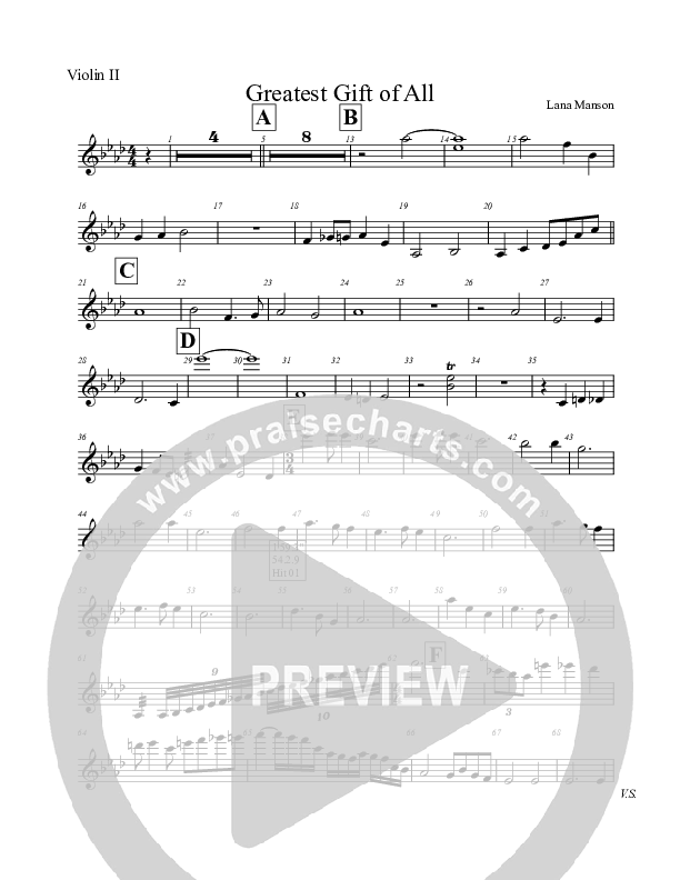 The Greatest Gift Of All  Violin 2 (Voices Of Levi Of St. James AME Church)