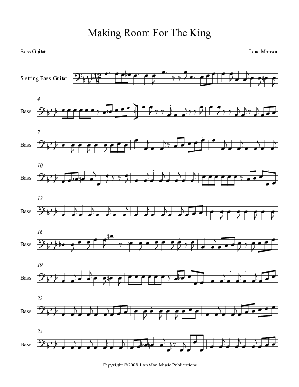 Making Room For The King  Bass Guitar (Voices Of Levi Of St. James AME Church)