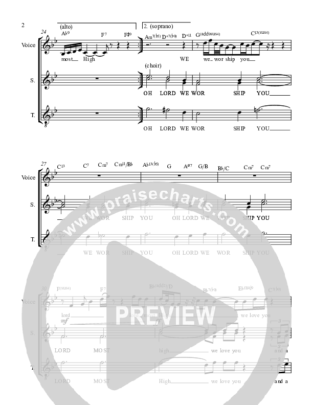 Oh Lord We Worship You  Lead Sheet (Voices Of Levi Of St. James AME Church)