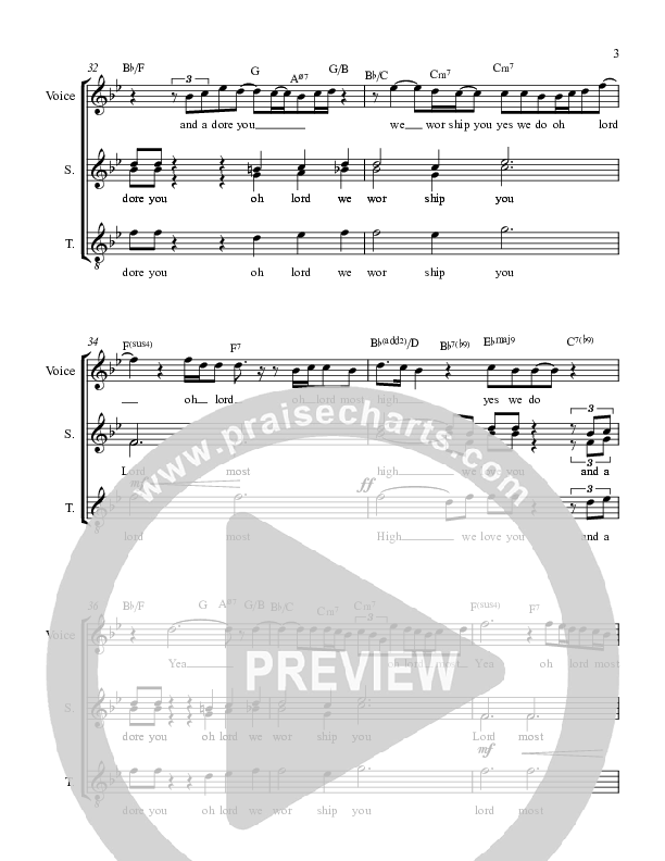 Oh Lord We Worship You  Lead Sheet (Voices Of Levi Of St. James AME Church)