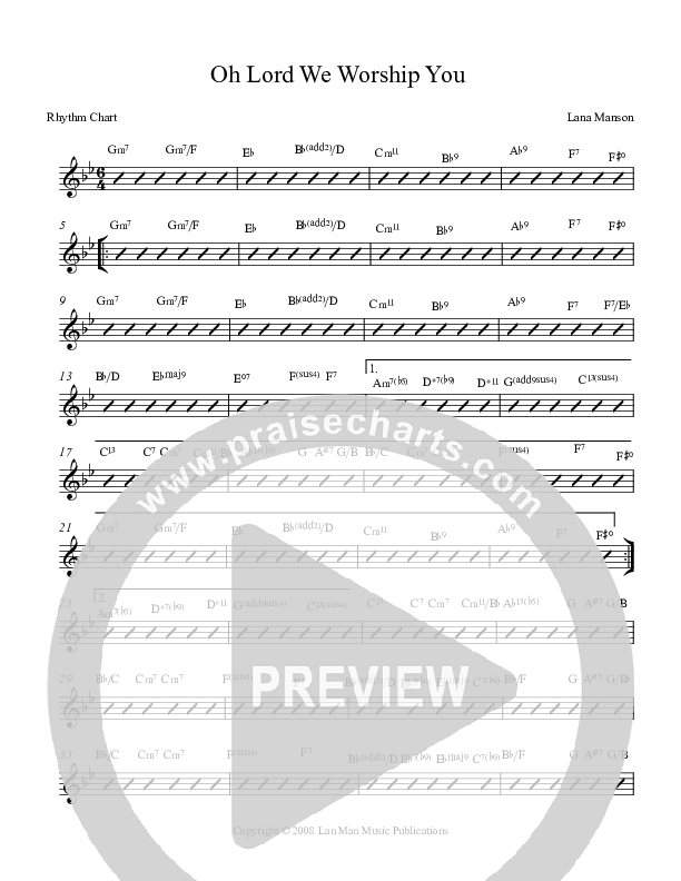 Oh Lord We Worship You  Rhythm Chart (Voices Of Levi Of St. James AME Church)