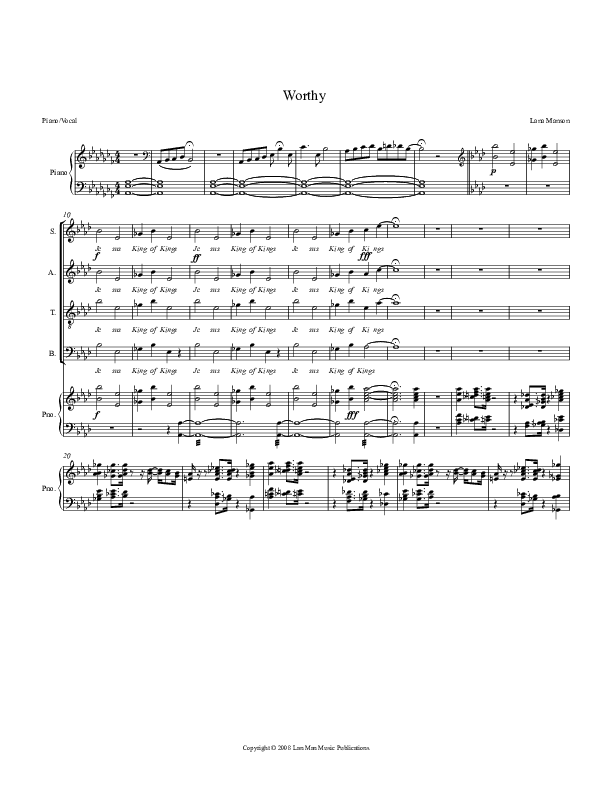 Worthy (Reprise) Lead & Piano (Voices Of Levi Of St. James AME Church)