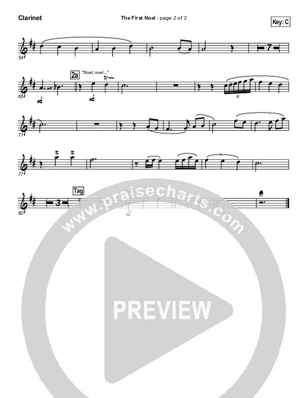 The First Noel Clarinet (PraiseCharts Band / Arr. Daniel Galbraith)