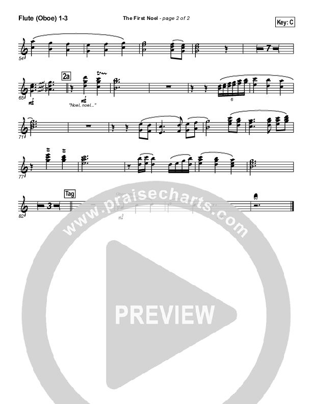The First Noel Flute/Oboe 1/2/3 (PraiseCharts Band / Arr. Daniel Galbraith)