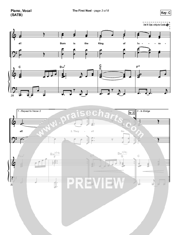 The First Noel Piano/Vocal Pack (PraiseCharts Band / Arr. Daniel Galbraith)