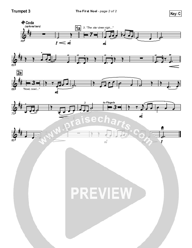 The First Noel Trumpet 3 (PraiseCharts Band / Arr. Daniel Galbraith)