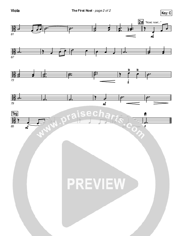 The First Noel Viola (PraiseCharts Band / Arr. Daniel Galbraith)