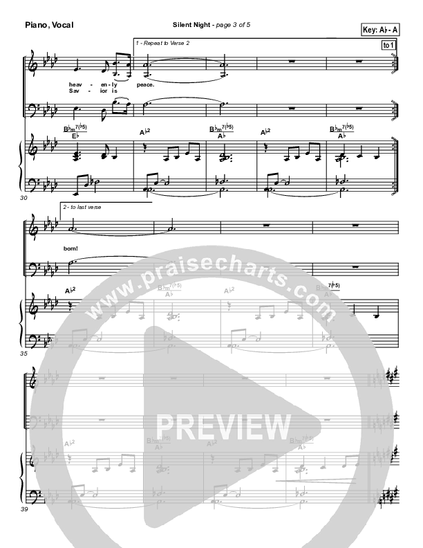 Silent Night Piano/Vocal & Lead (PraiseCharts Band / Arr. Daniel Galbraith)