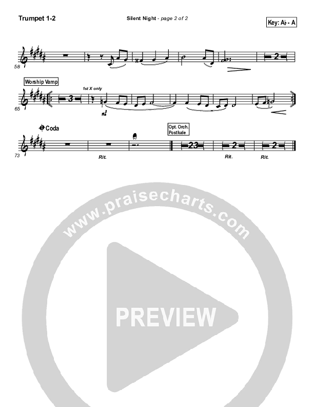 Silent Night Trumpet 1,2 (PraiseCharts Band / Arr. Daniel Galbraith)