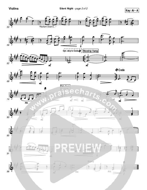 Silent Night Violins (PraiseCharts Band / Arr. Daniel Galbraith)