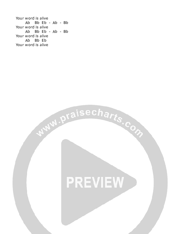 Your Word Is Alive Chords & Lyrics (Kevin Pledger)