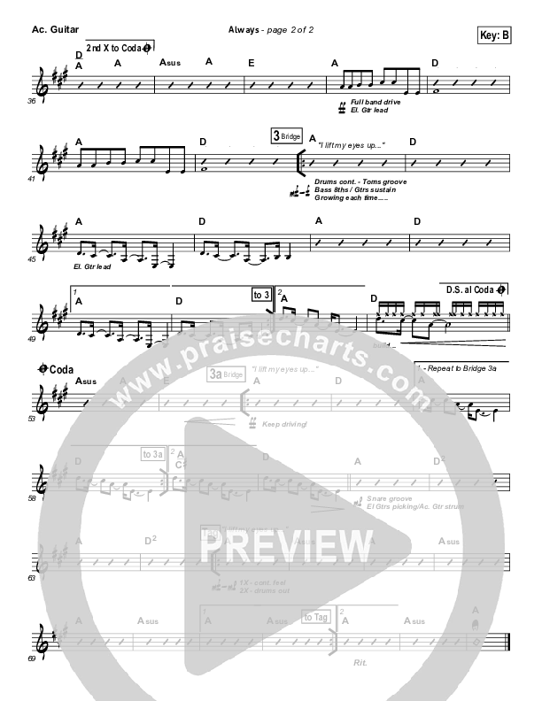 Always (Choral Anthem SATB) Acoustic Guitar (Kristian Stanfill / NextGen Worship / Arr. Richard Kingsmore)