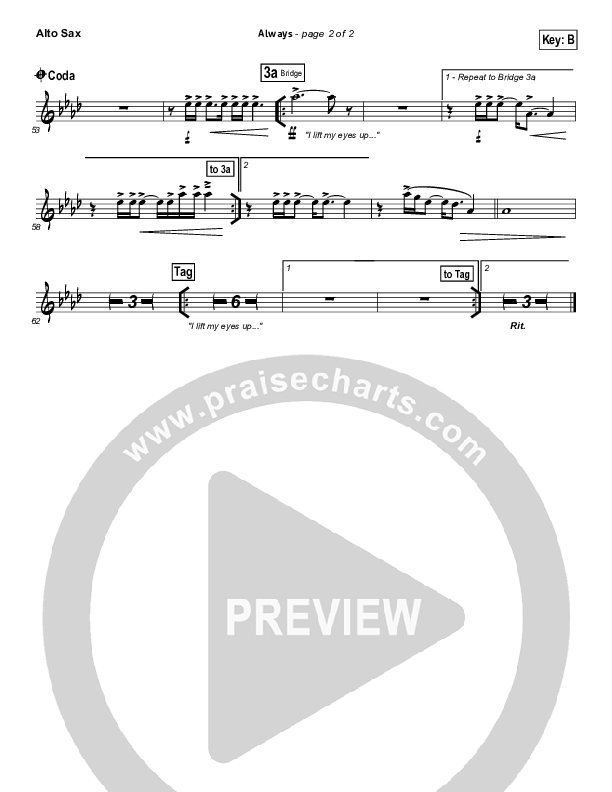 Always (Choral Anthem SATB) Alto Sax (Kristian Stanfill / NextGen Worship / Arr. Richard Kingsmore)