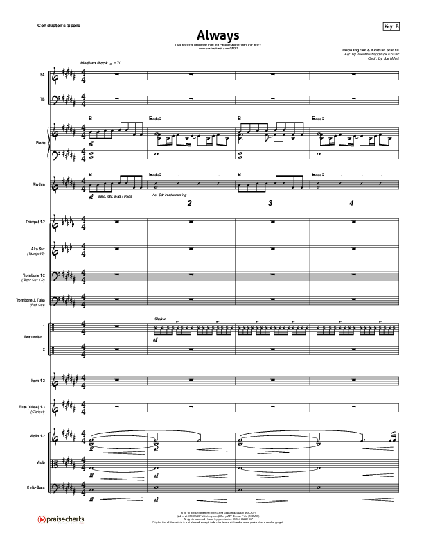 Always (Choral Anthem SATB) Orchestration (Kristian Stanfill / NextGen Worship / Arr. Richard Kingsmore)