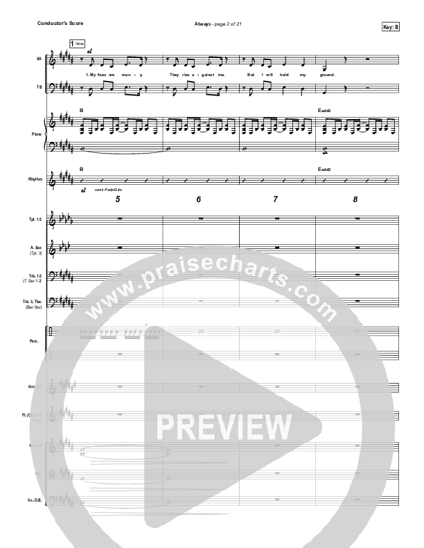 Always (Choral Anthem SATB) Conductor's Score (Kristian Stanfill / NextGen Worship / Arr. Richard Kingsmore)