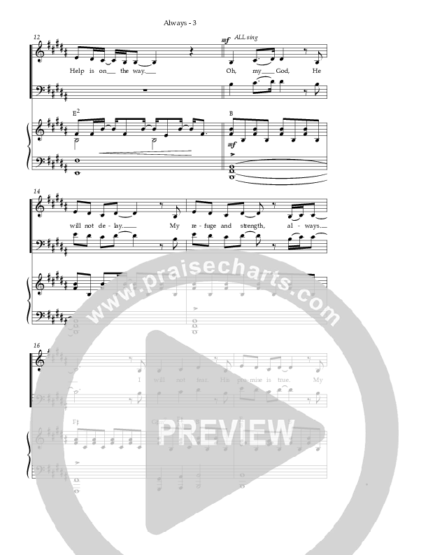 Always (Choral Anthem SATB) Piano/Vocal (Kristian Stanfill / NextGen Worship / Arr. Richard Kingsmore)