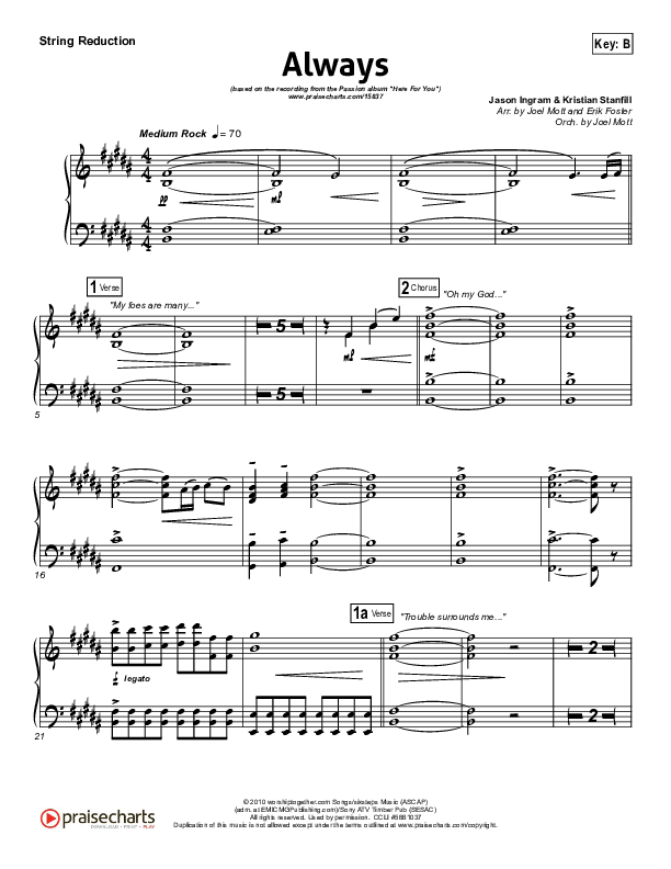 Always (Choral Anthem SATB) Synth Strings (Kristian Stanfill / NextGen Worship / Arr. Richard Kingsmore)
