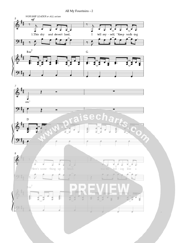 All My Fountains (Choral Anthem SATB) Piano/Choir (SATB) (Chris Tomlin / NextGen Worship / Arr. Richard Kingsmore)