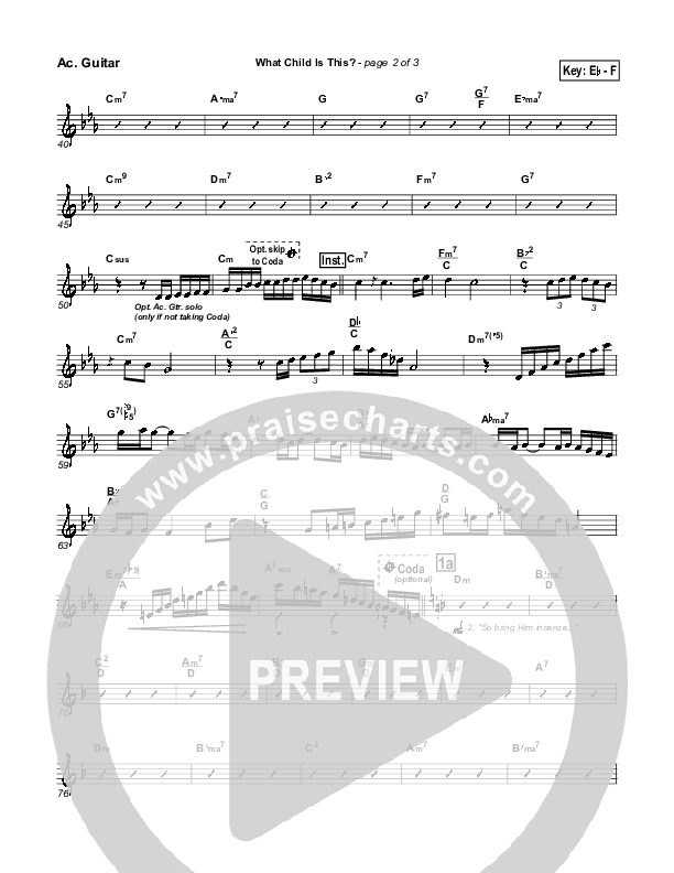 What Child Is This Acoustic Guitar (PraiseCharts Band / Arr. John Wasson)