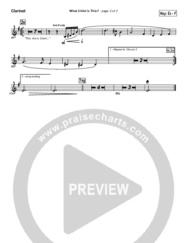 What Child Is This Clarinet (PraiseCharts Band / Arr. John Wasson)